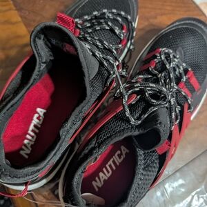 Nautica Black and Red Sneakers